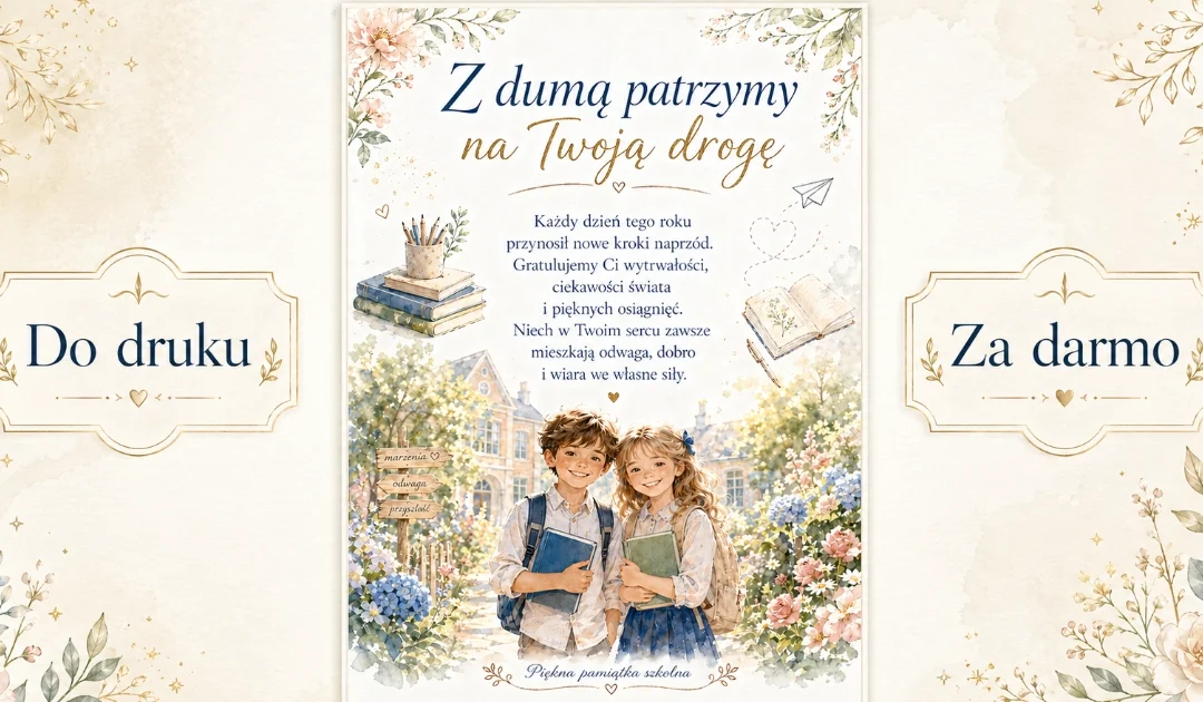 Z dumą patrzymy na Twoją drogę – wkładka pamiątkowa dla ucznia