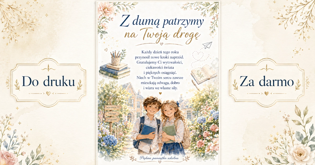 Z dumą patrzymy na Twoją drogę – wkładka pamiątkowa dla ucznia