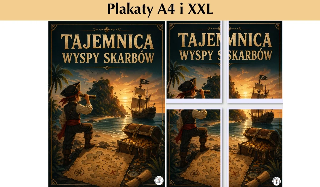 Plakaty A4 i XXL: Tajemnica wyspy skarbów