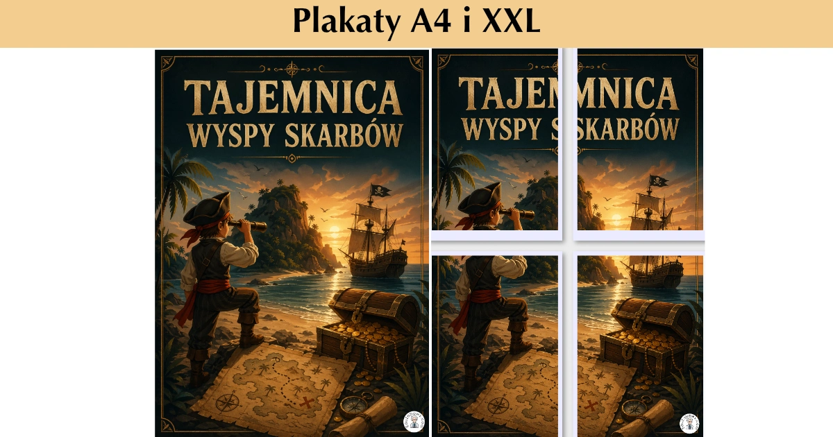 Plakaty A4 i XXL: Tajemnica wyspy skarbów