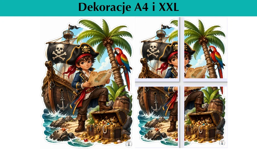 Dekoracje A4 i XXL: Piracka przygoda