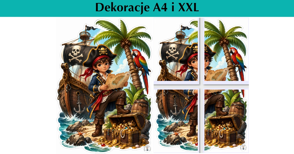 Dekoracje A4 i XXL: Piracka przygoda