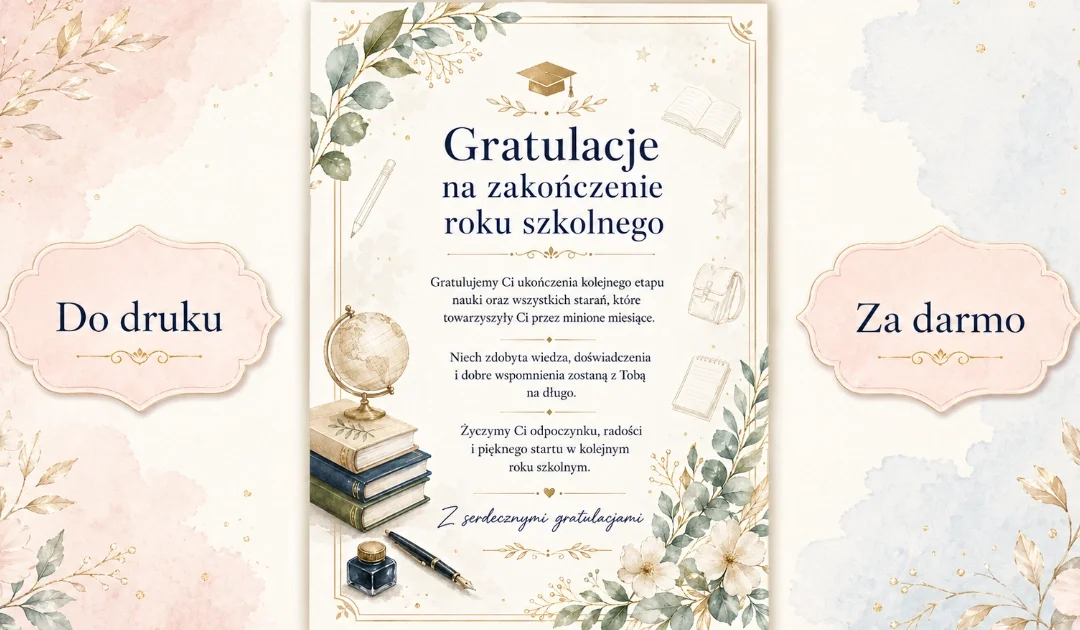 Gratulacje na zakończenie roku szkolnego