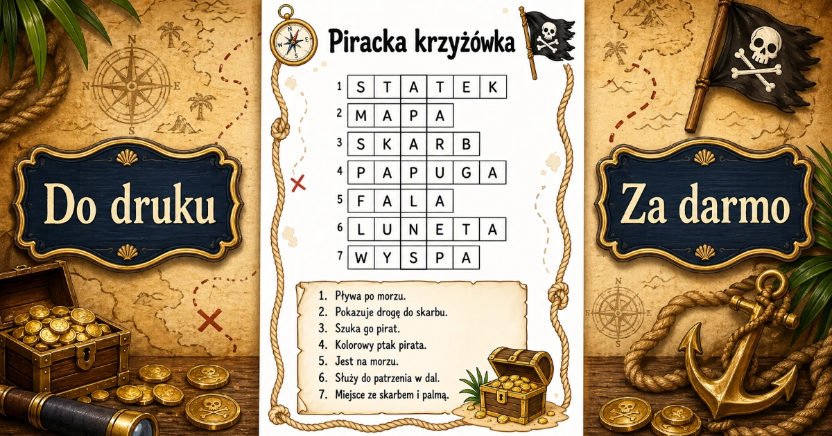Karta pracy: Piracka krzyżówka