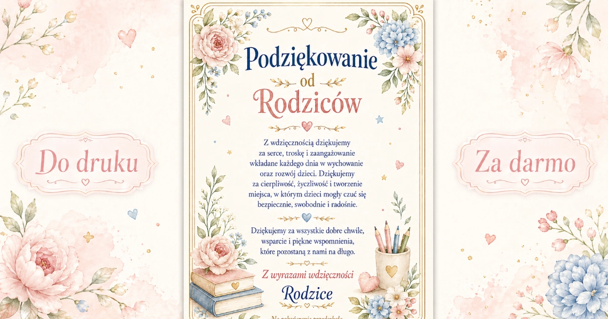 Podziękowanie od Rodziców