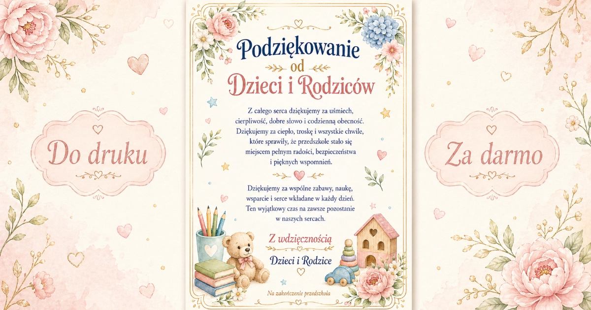 Podziękowanie od Dzieci i Rodziców