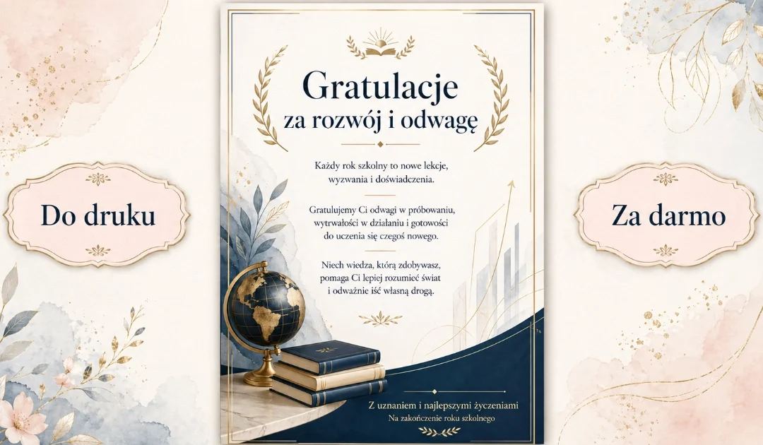 Gratulacje za rozwój i odwagę
