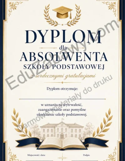 Dyplom dla absolwenta szkoły podstawowej 38
