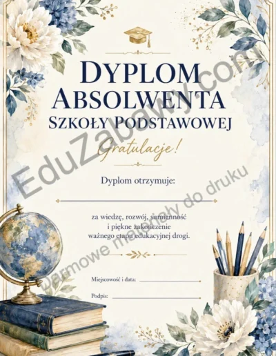 Dyplom dla absolwenta szkoły podstawowej 41