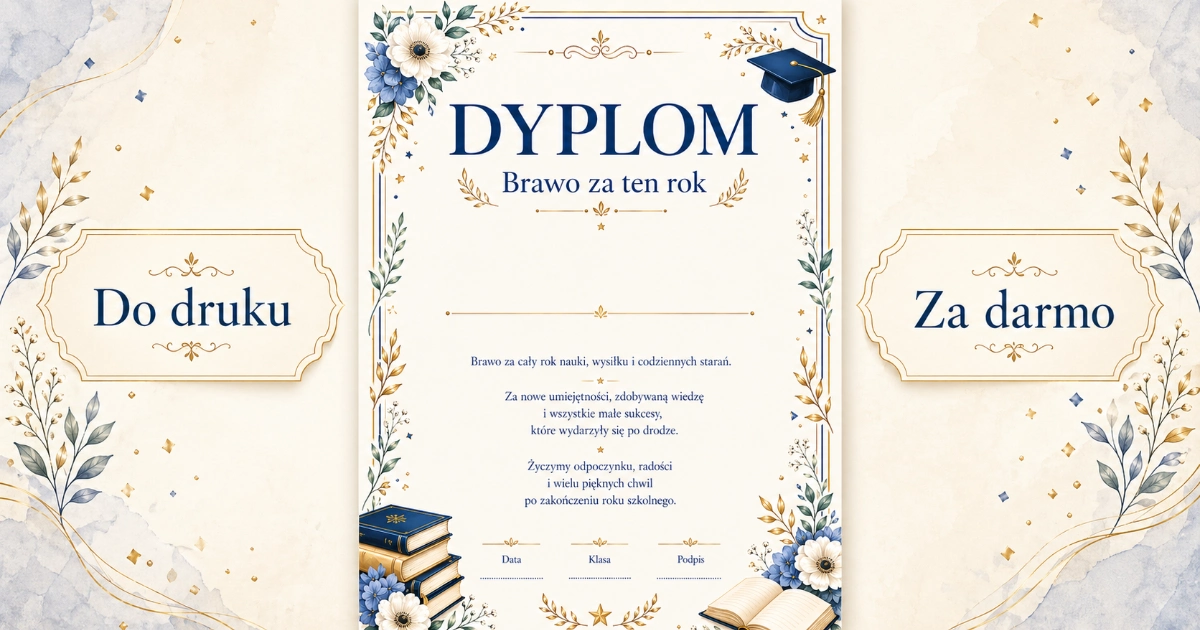 Dyplom: Brawo za ten rok