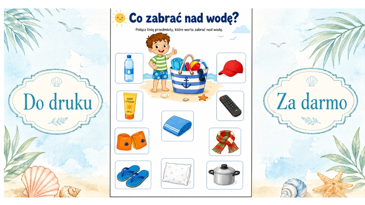 Karta pracy: Co zabrać nad wodę?