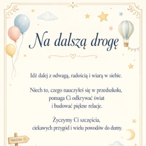 Wkładki i dedykacje na Pożegnanie przedszkola