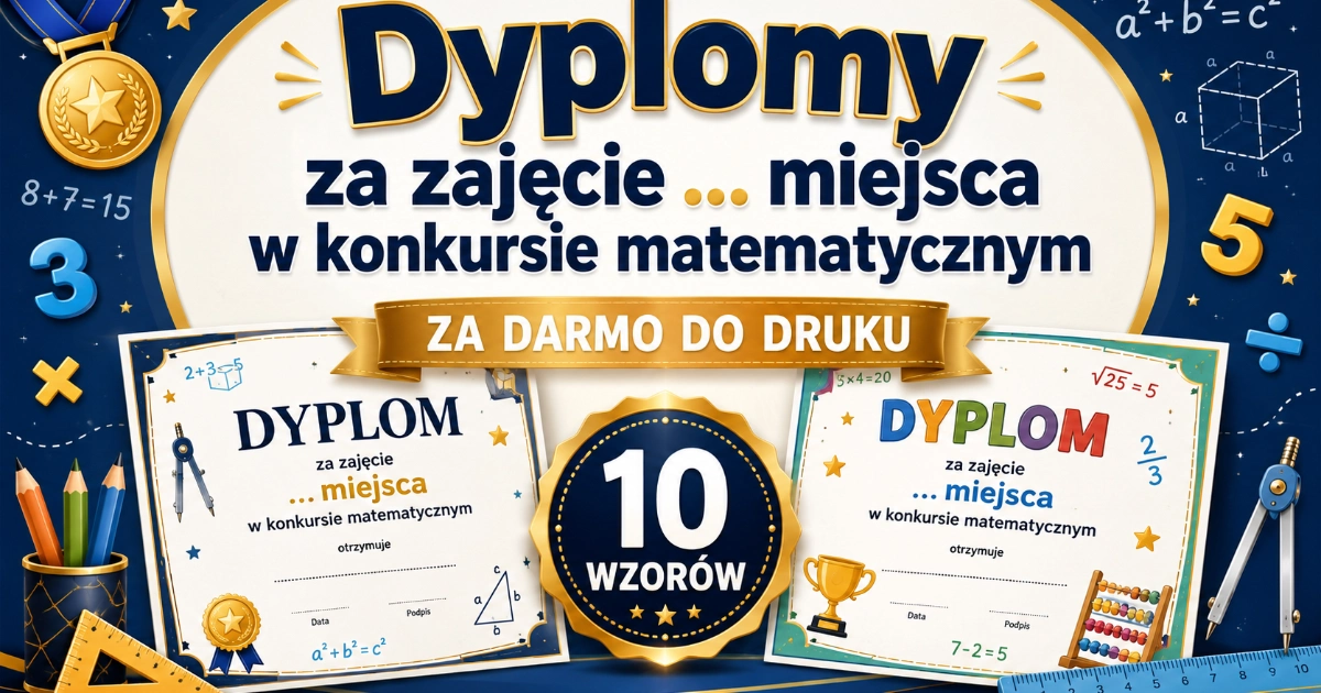 Za zajęcie … miejsca w konkursie matematycznym