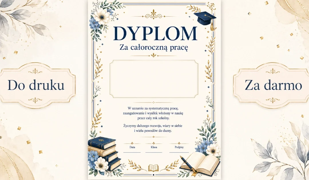 Dyplom: Dyplom za całoroczną pracę
