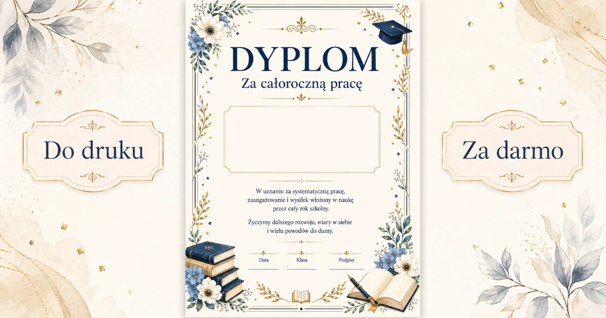 Dyplom: Dyplom za całoroczną pracę