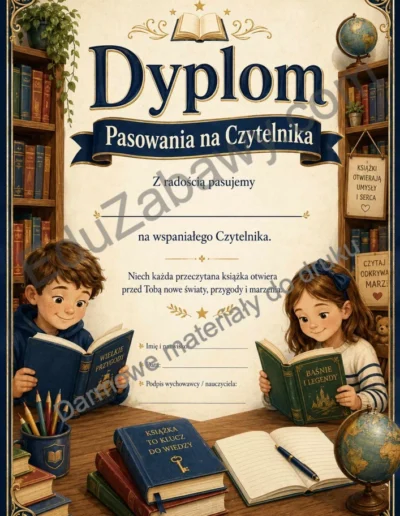 Dyplomy pasowania na czytelnika (pionowe) 38