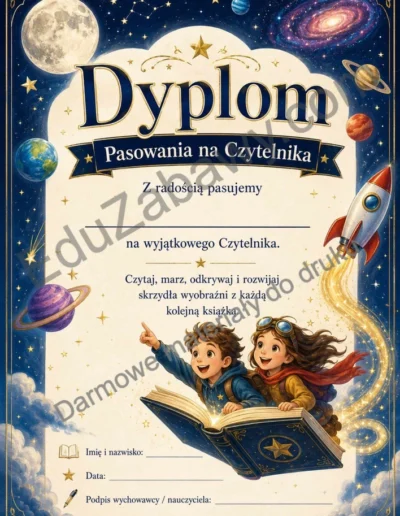 Dyplomy pasowania na czytelnika (pionowe) 39