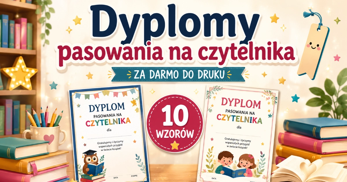 Dyplomy pasowania na czytelnika (pionowe)