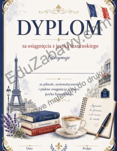 Dyplom za osiągnięcia z języka francuskiego 38