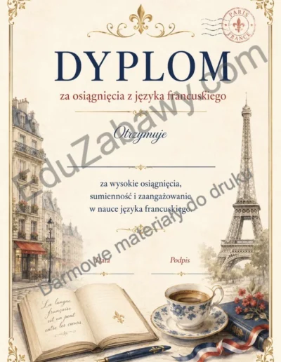 Dyplom za osiągnięcia z języka francuskiego 41