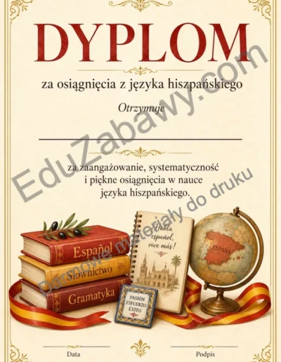 Dyplom za osiągnięcia z języka hiszpańskiego 38