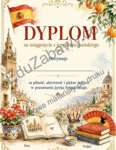 Dyplom za osiągnięcia z języka hiszpańskiego 39