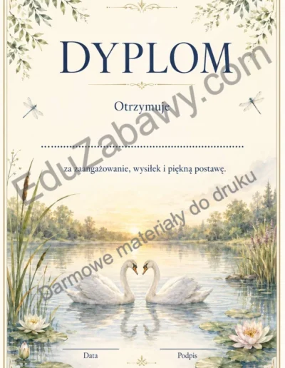 Dyplomy uniwersalne z motywem jeziora 38