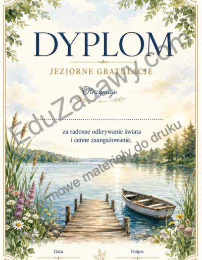Dyplomy uniwersalne z motywem jeziora 39