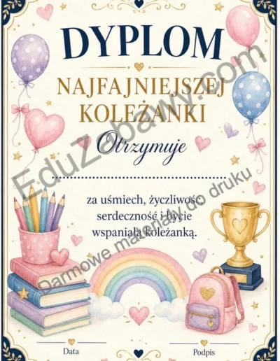 Dyplom najfajniejszej koleżanki 38