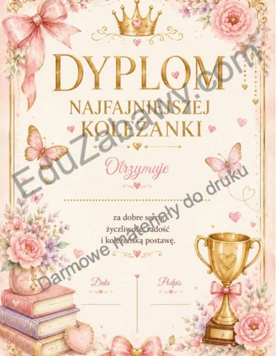 Dyplom najfajniejszej koleżanki 39