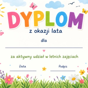 Szablony dyplomów na Lato