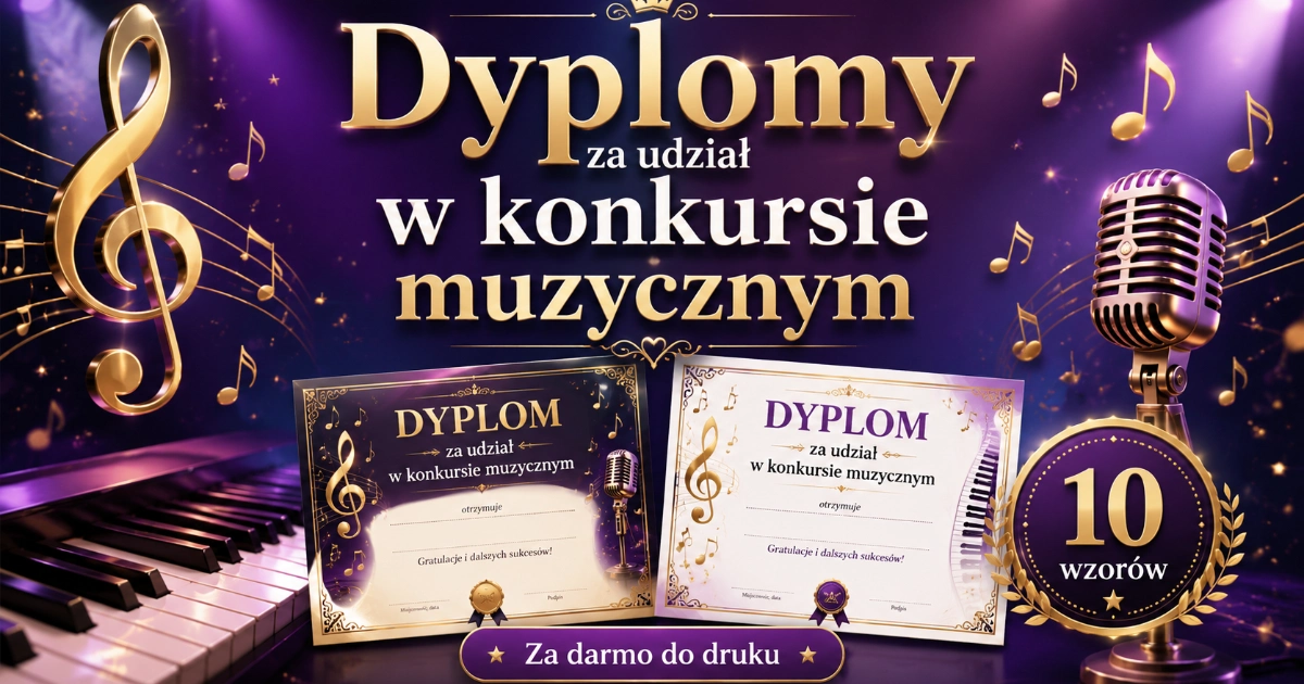 Dyplom za udział w konkursie muzycznym