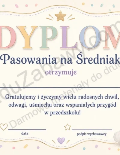 Dyplomy pasowania na średniaka (poziome) 38