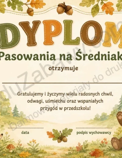 Dyplomy pasowania na średniaka (poziome) 41
