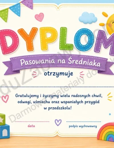 Dyplomy pasowania na średniaka (poziome) 40