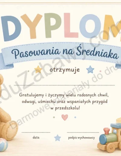 Dyplomy pasowania na średniaka (poziome) 39