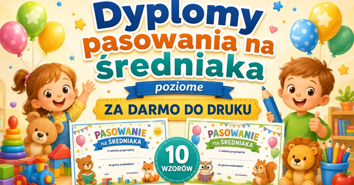 Dyplomy pasowania na średniaka (poziome)
