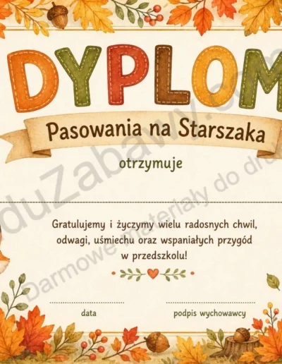 Dyplomy pasowania na starszaka (poziome) 41