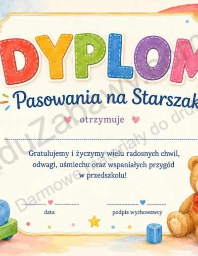 Dyplomy pasowania na starszaka (poziome) 40