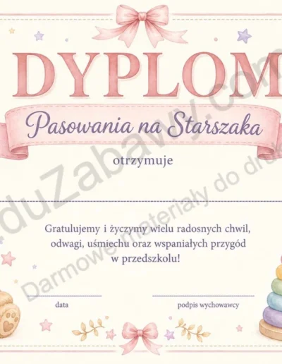 Dyplomy pasowania na starszaka (poziome) 39