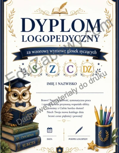 Dyplomy za wymowę głosek syczących 41