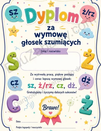 Dyplomy za wymowę głosek szumiących 38