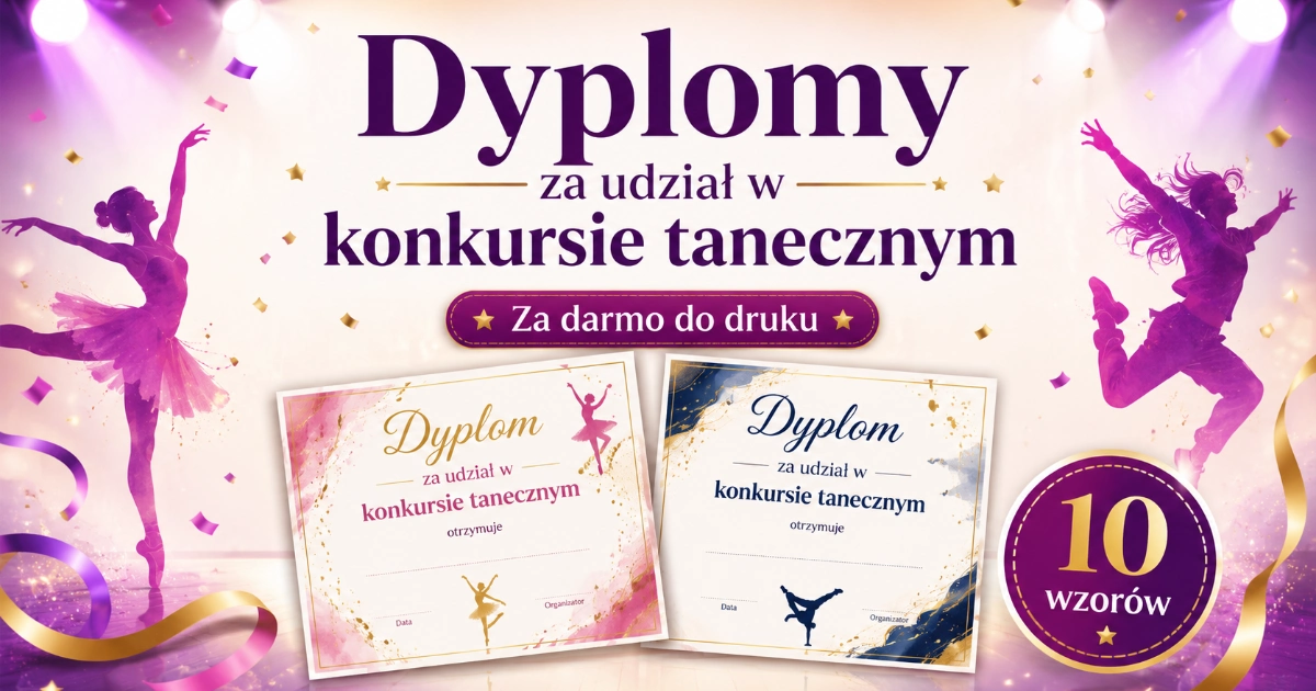 Dyplom za udział w konkursie tanecznym