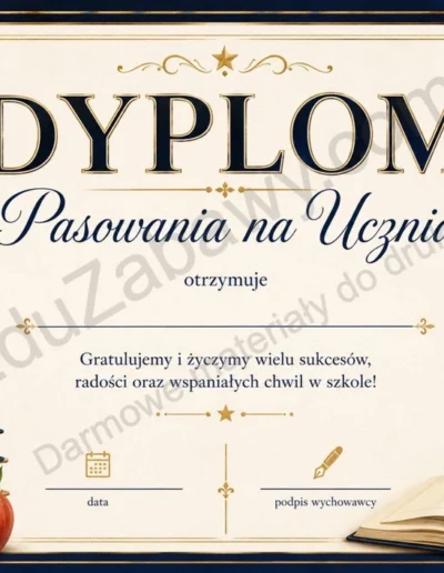 Dyplomy pasowania na ucznia (poziome) 41