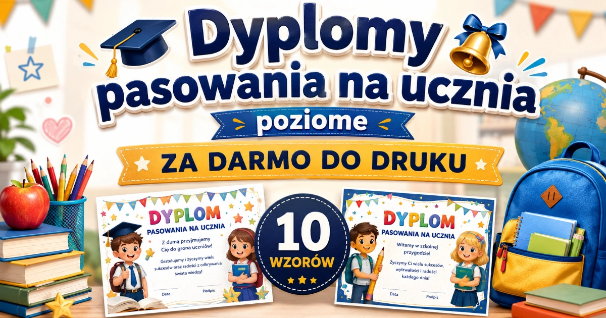 Dyplomy pasowania na ucznia (poziome)