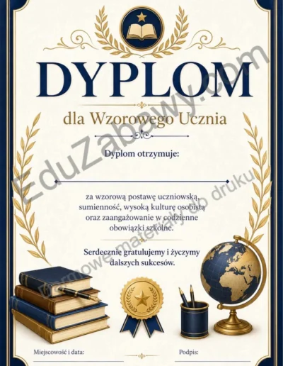 Dyplom dla wzorowego, bardzo dobrego ucznia 38