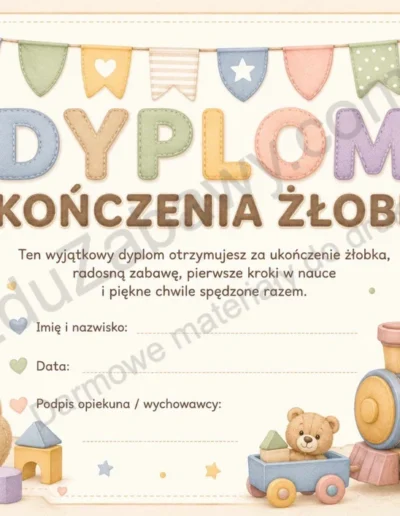 Dyplomy ukończenia żłobka (poziome) 41