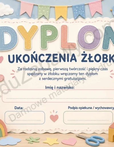 Dyplomy ukończenia żłobka (poziome) 39