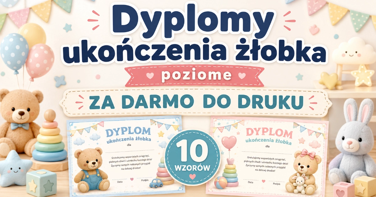 Dyplomy ukończenia żłobka (poziome)