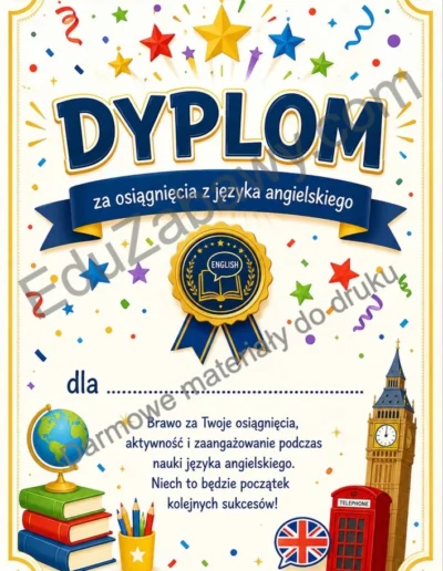 Dyplom za osiągnięcia z języka angielskiego 39